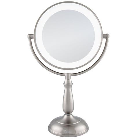 Lighted Makeup Mirror with 10X/1X Magnification & Touch Base Controls