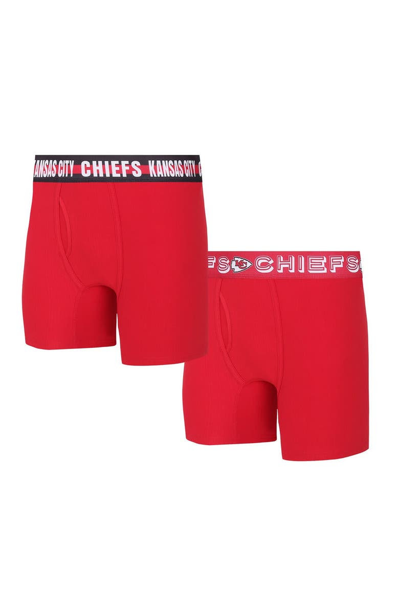 CONCEPTS SPORT Men's Concepts Sport Kansas City Chiefs Gauge Knit Boxer Brief Two-Pack, Main, color,