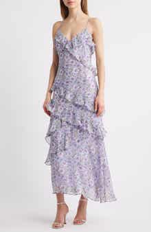 Lulus Luella Floral Print Ruffle Sleeveless Maxi Dress