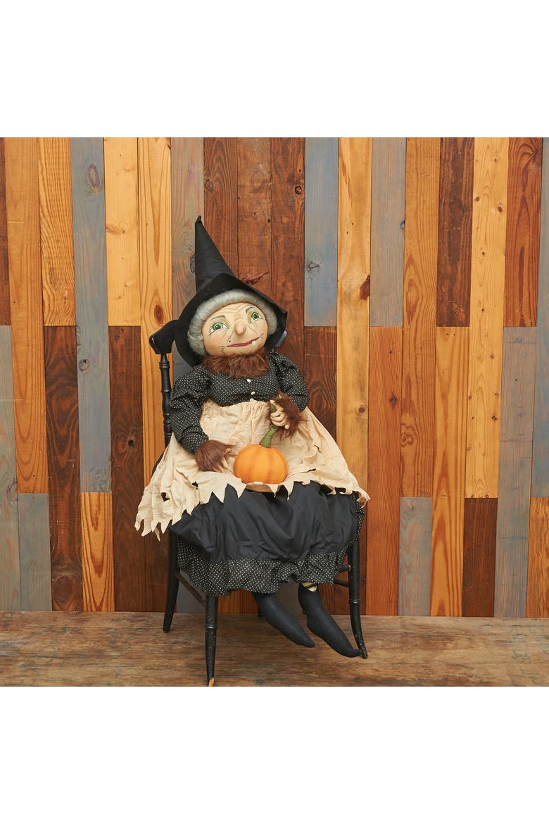 Eunice Witch Halloween Joe Spencer Gathered Traditions Figurine, Alternate, color, Black