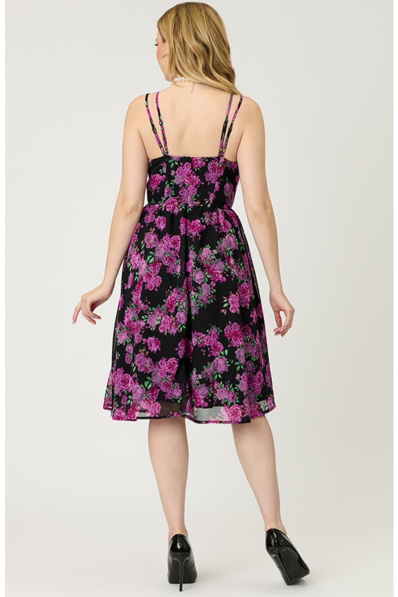 Reed Swing Dress, Alternate, color, Black & Purple Floral