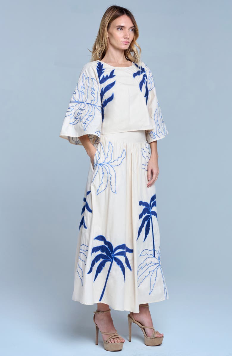 CIEBON Nuri Maxi Skirt, Alternate, color, Taupe/ Blue