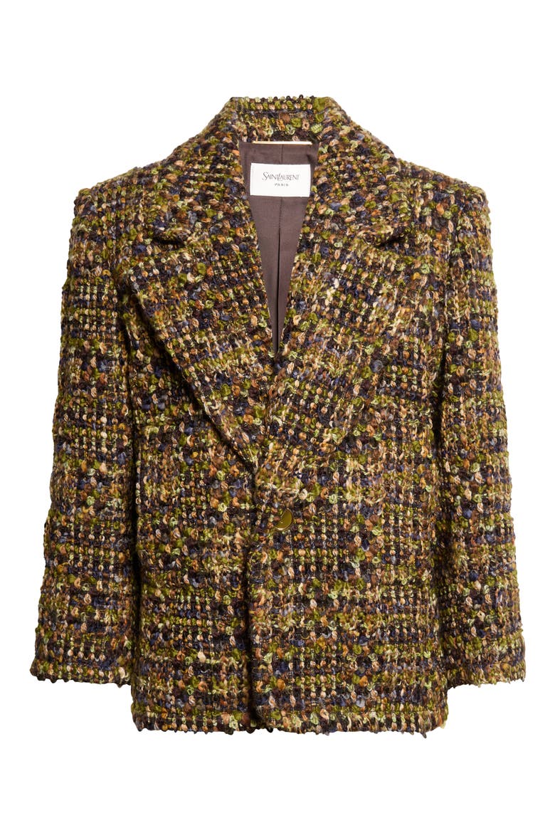 Wool Blend Tweed Jacket, Alternate, color, KAKI/ GRIS/ VERT