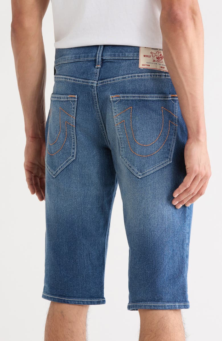 True Religion Ricky Rolled Hem Denim Shorts, Alternate, color, Medium Blue Quartz