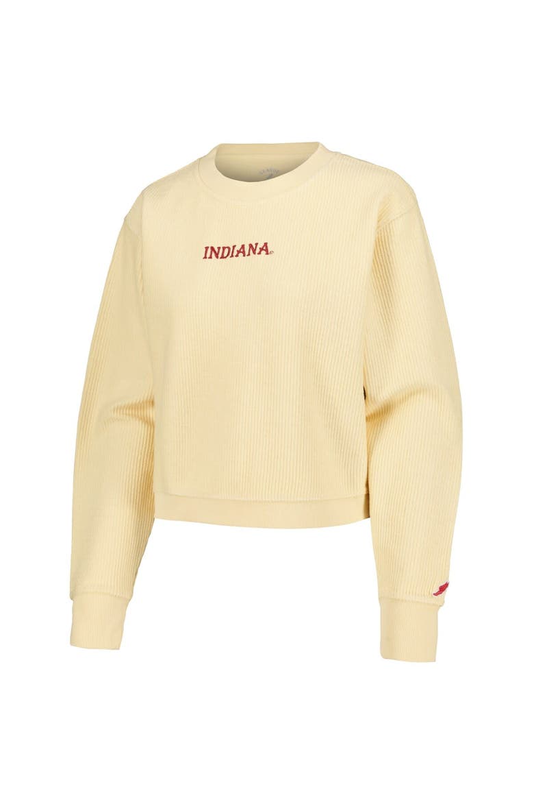Women's League Collegiate Wear Cream Indiana Hoosiers Timber Cropped Pullover Sweatshirt, Alternate, color, Cream