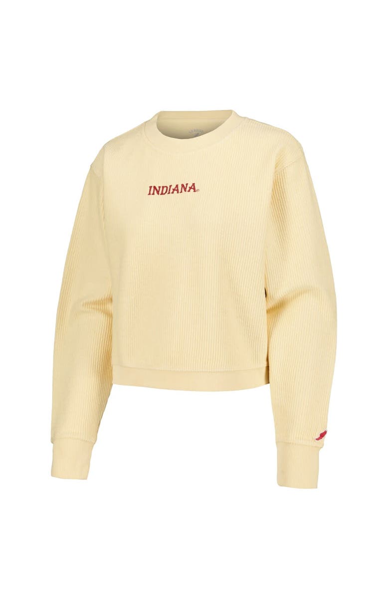LEAGUE COLLEGIATE WEAR Women's League Collegiate Wear Cream Indiana Hoosiers Timber Cropped Pullover Sweatshirt, Alternate, color, Cream