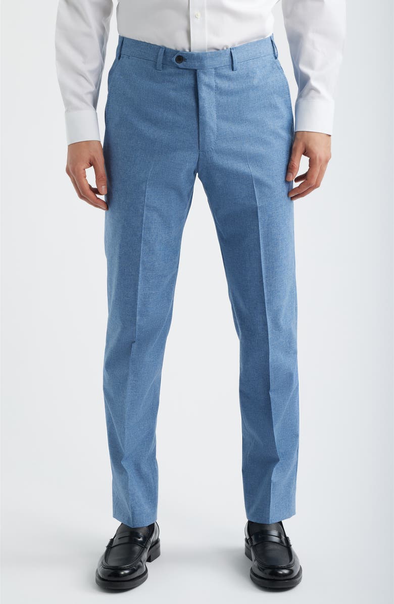 Emporio Armani Light Blue Mélange Wool & Cotton Blend Suit, Alternate, color, Blue