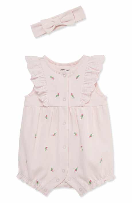 Little Me <p>Rosebud Romper & Headband Set (Baby)<\/p>