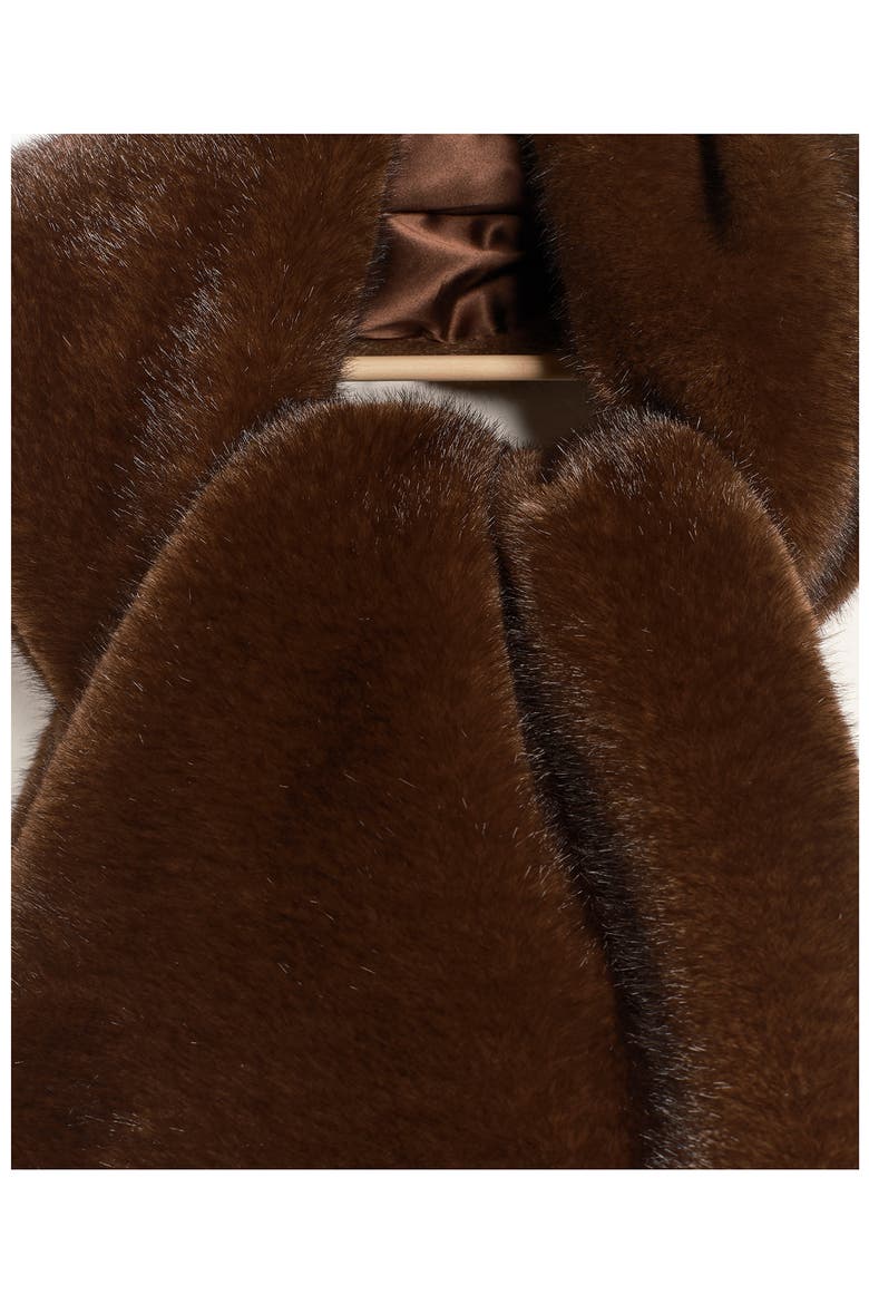Snow Angel Faux Fur Scarf, Alternate, color, ESPRESSO