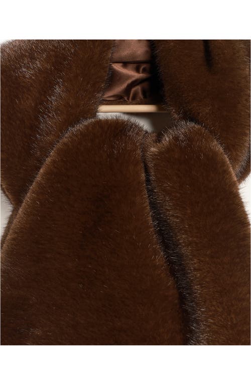Free People Snow Angel Faux Fur Scarf In Brown