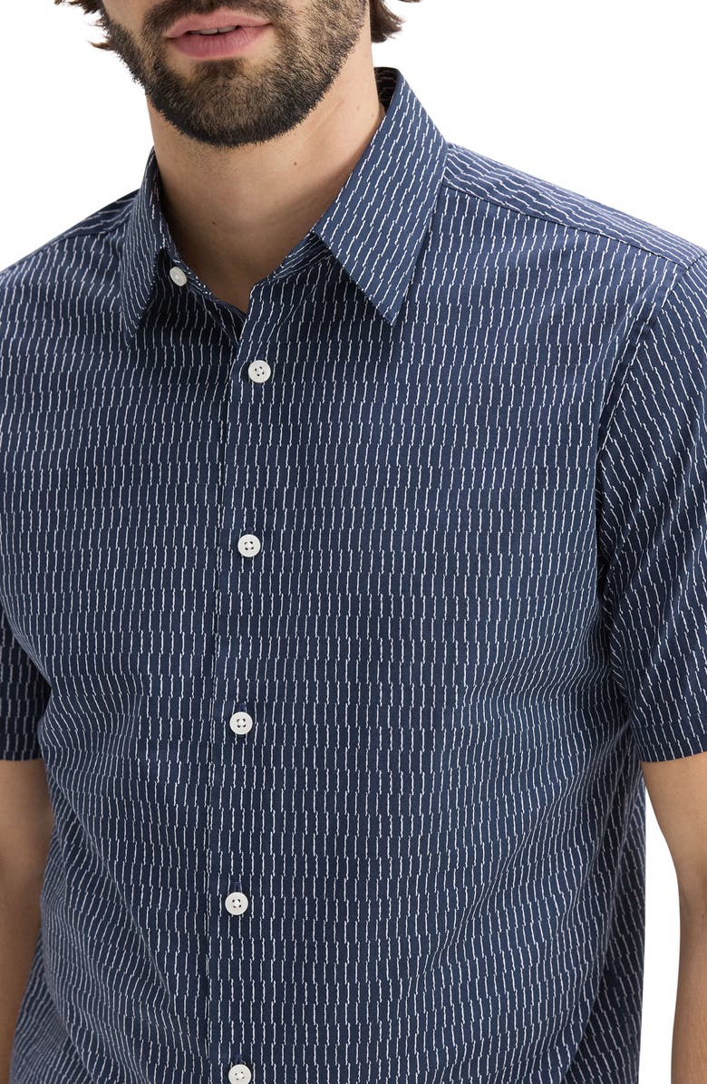 Theory Irving Short Sleeve Button-Up Shirt, Alternate, color, Blatic/Fog