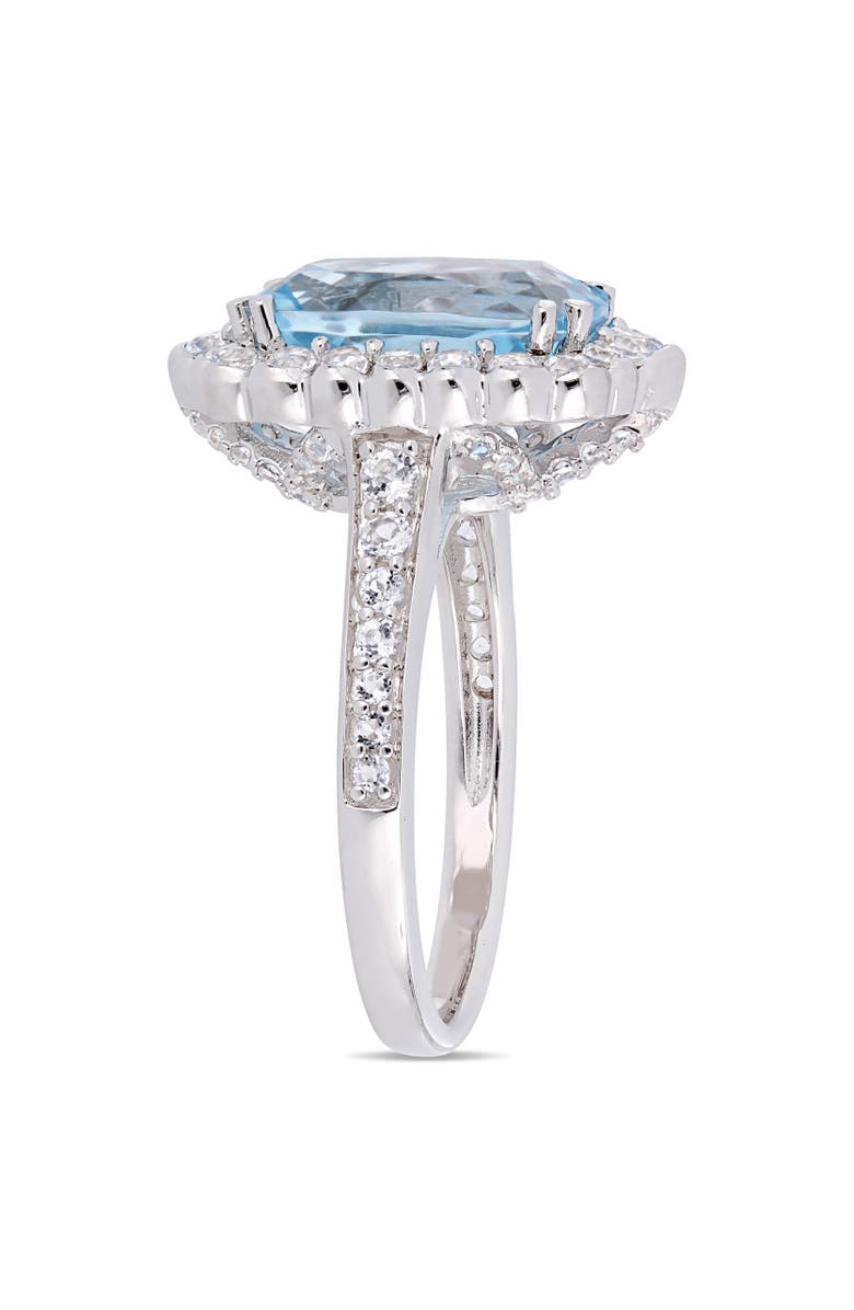 Julianna B. Blue & White Topaz Halo Cocktail Ring, Alternate, color, Topaz
