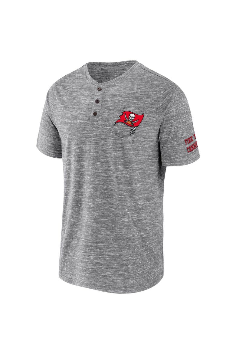 Men's NFL x Darius Rucker Collection by Fanatics Heathered Gray Tampa Bay Buccaneers Slub Henley T-Shirt, Alternate, color, Heather Gray