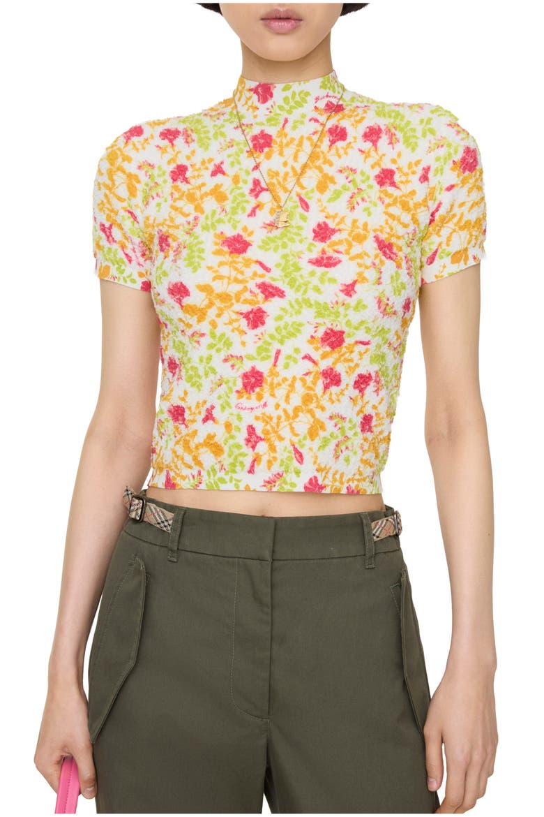 Floral Cotton Blend Top, Main, color, Fuchsia pink