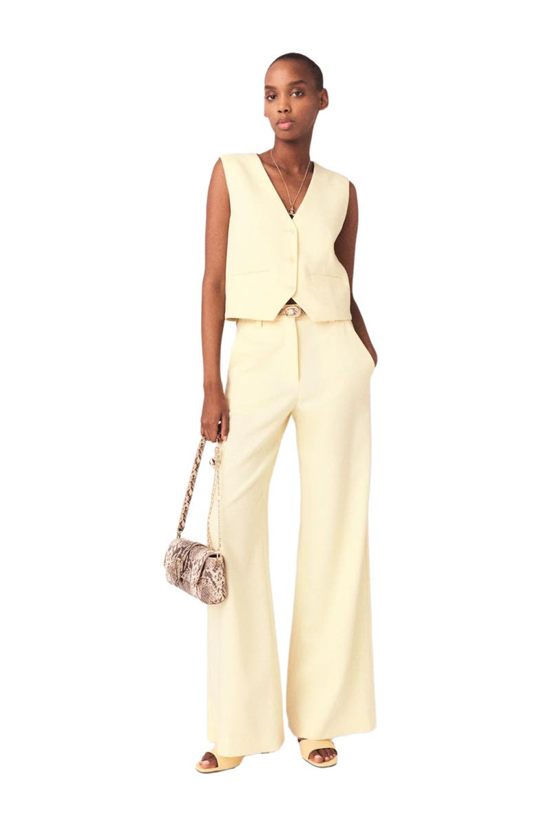 maje Suit trousers, Alternate, color, Pale Yellow