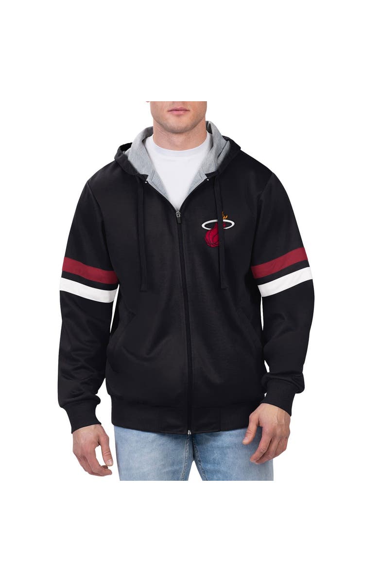 G-III SPORTS BY CARL BANKS Men's G-III Sports by Carl Banks Black Miami Heat Contender Full-Zip Hoodie Jacket, Alternate, color, Black