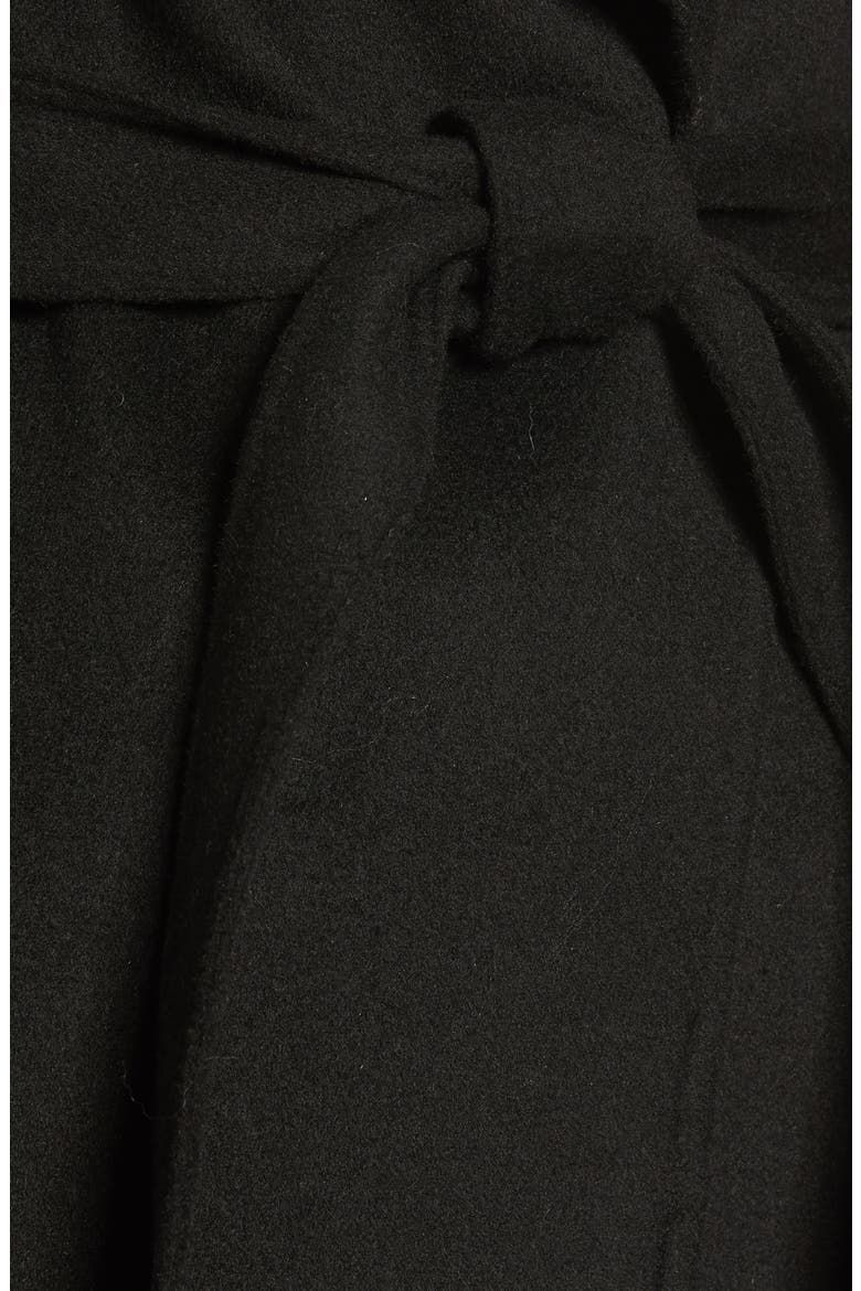Marla Double Face Wool Blend Wrap Coat, Alternate, color, BLACK