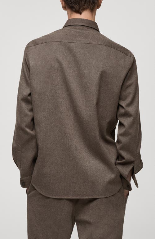 Mango Regular Fit Chest Pocket Button-up Shirt In Mink Grey