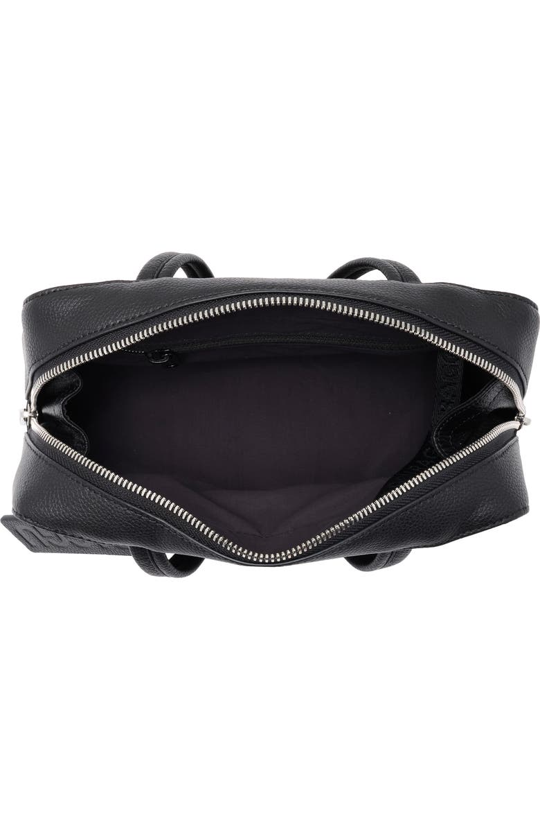 Baggu Small Recycled Leather Bowler Shoulder Bag, Alternate, color, Black
