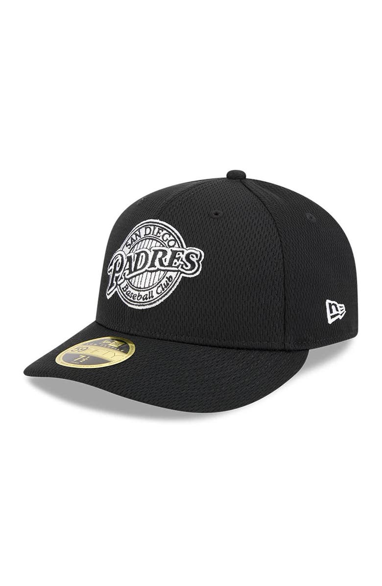 New Era Men's New Era Black San Diego Padres 2025 MLB Clubhouse Low Profile 59FIFTY Fitted Hat, Main, color, 