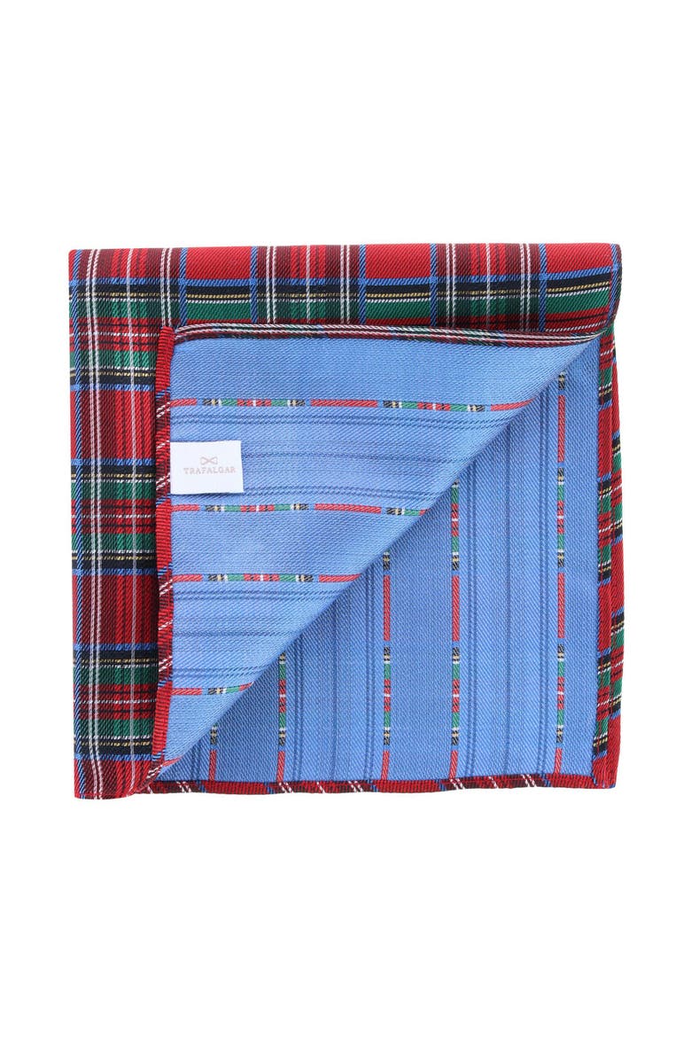 Nicholas Tartan Plaid Silk Pocket Square, Alternate, color, Tartan Plaid