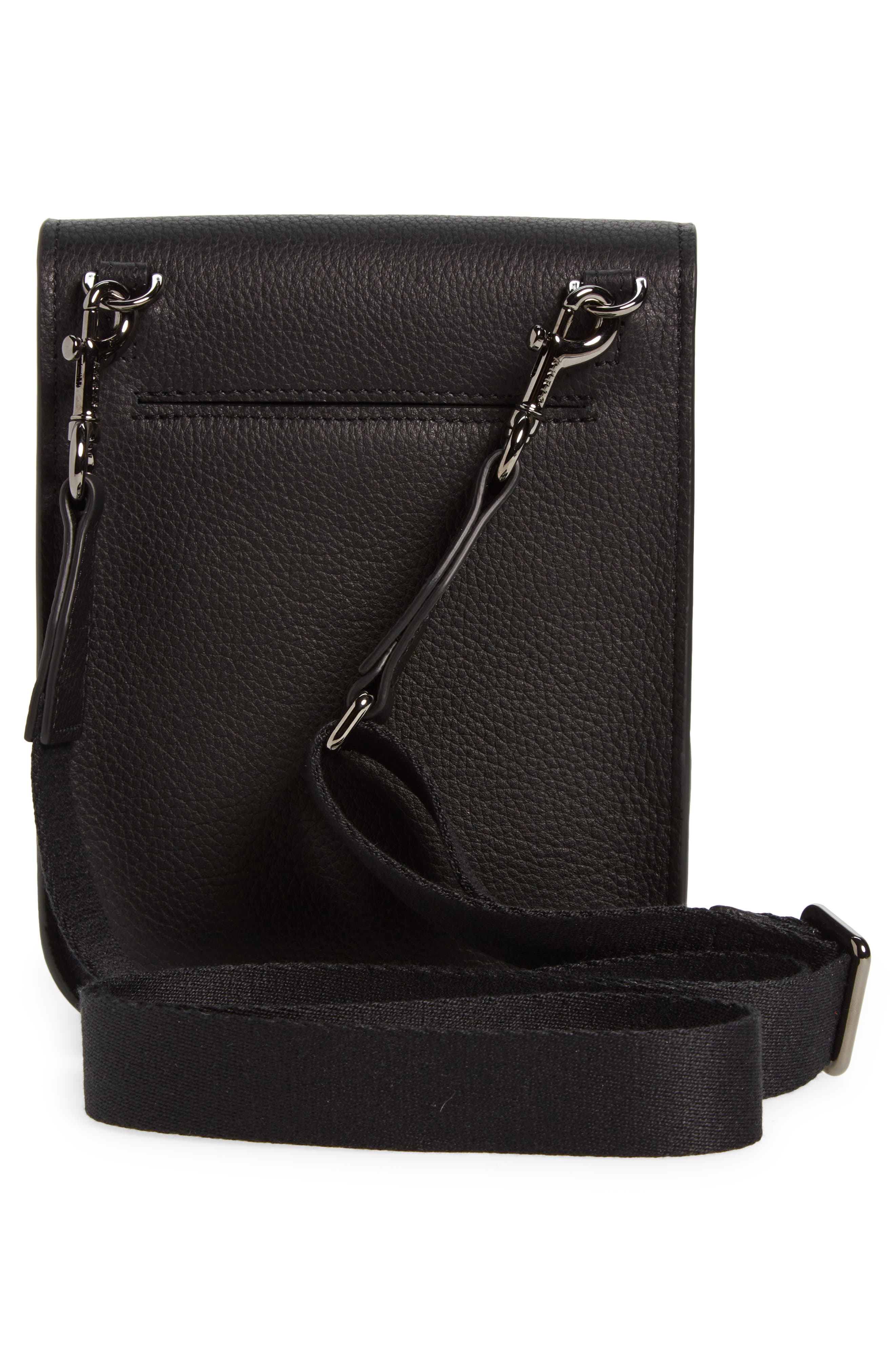 Akris Mini Anouk Leather Crossbody Bag, Alternate, color, Black