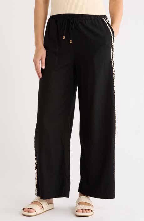 Ellen Tracy Rickrack Stripe Wide Leg Pants