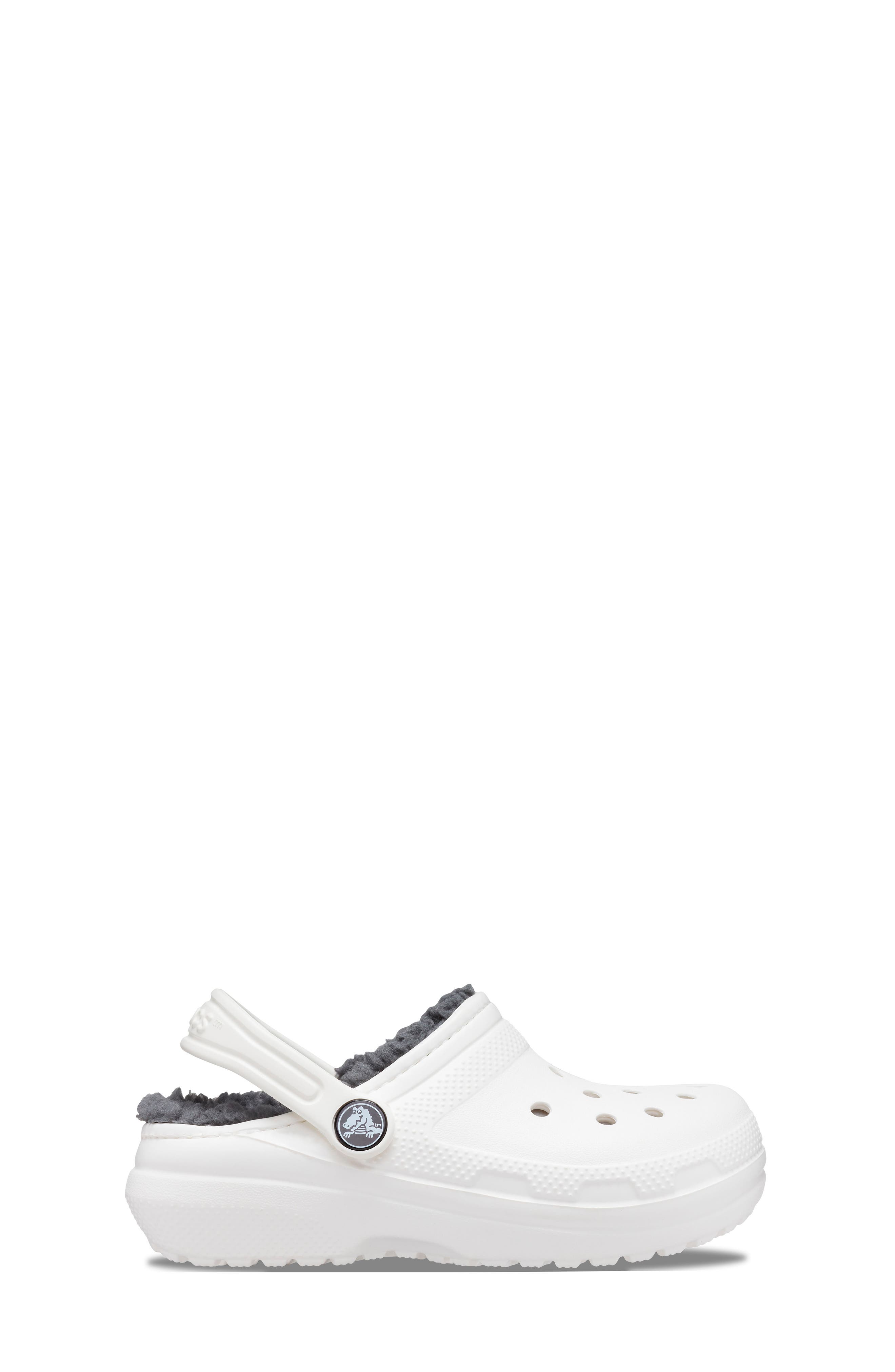 Kids' Classic Faux Fur Lined Clog, Alternate, color, WHITE/ GREY