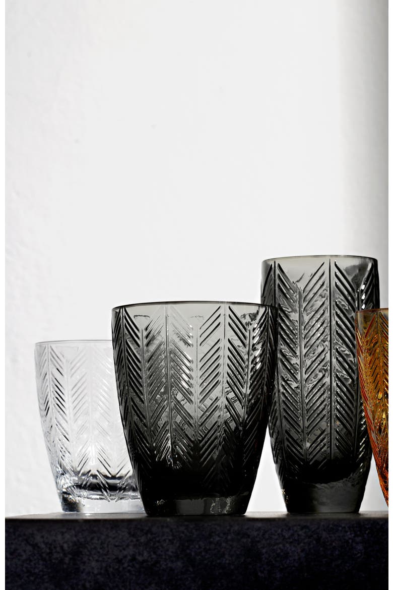 Wine Glasses ZIG ZAG Set of 6  Transparent 9.8 oz, diam. 3.25", H 3.75", Alternate, color, No color