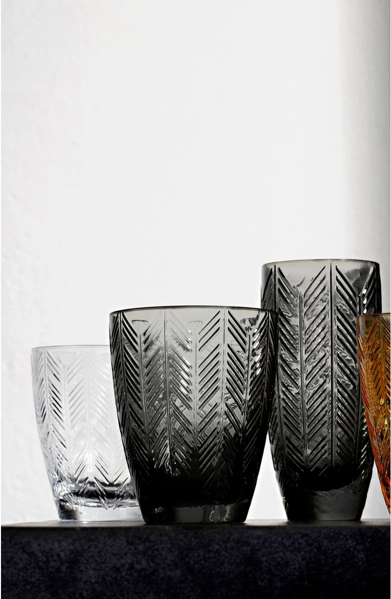 Missoni Home Tableware Wine Glasses ZIG ZAG Set of 6 Transparent 9.8 oz, diam. 3.25", H 3.75", Alternate, color, NO COLOR