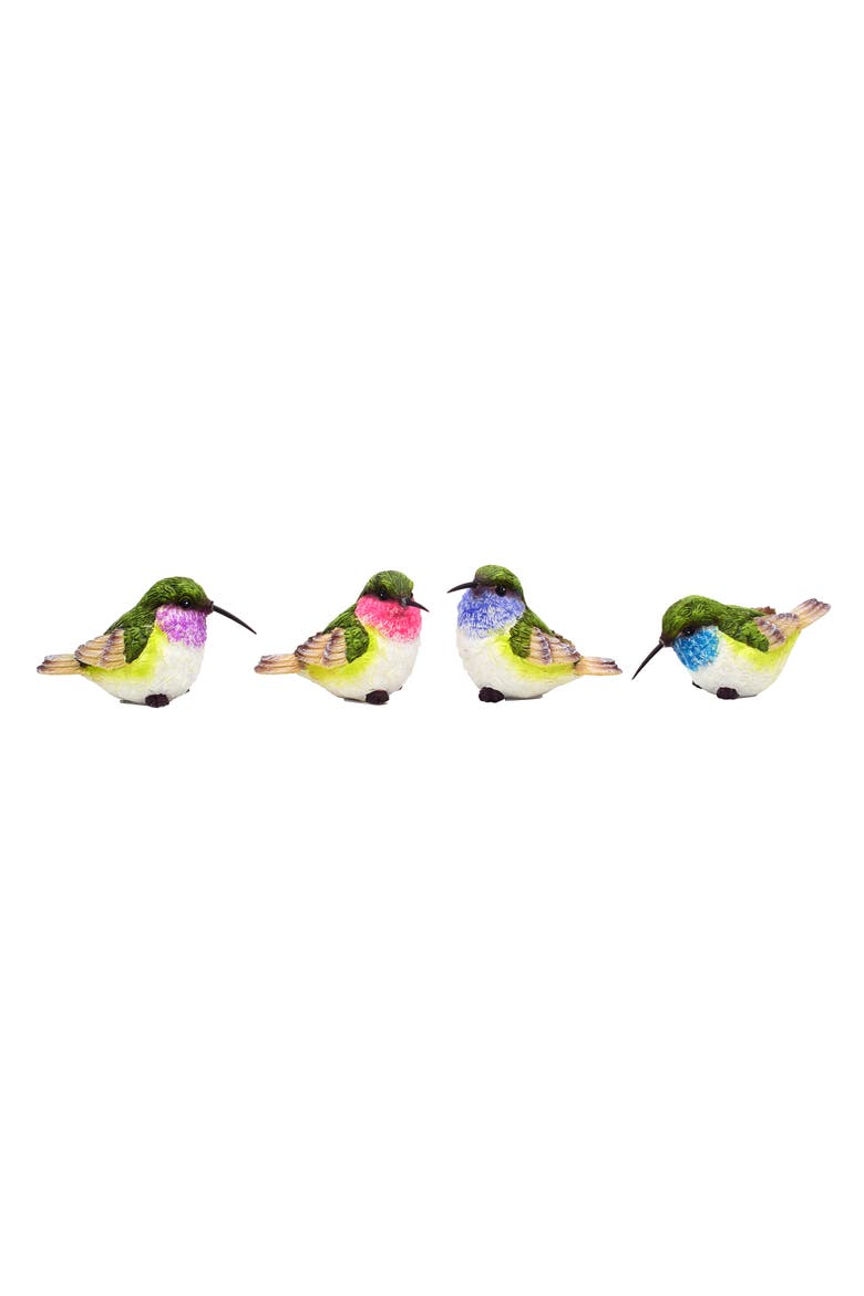 Small Resin Hummingbird Figurine Set of 4 Spring Home Decorations for Summer Decor and Decorative Objects, Alternate, color, Green