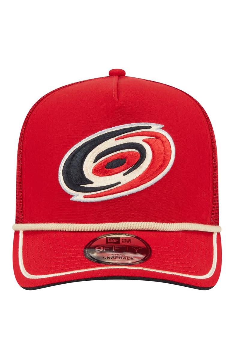 New Era Men's New Era Red Carolina Hurricanes Vintage Team Rope A-Frame 9FIFTY Snapback Hat, Alternate, color, Red