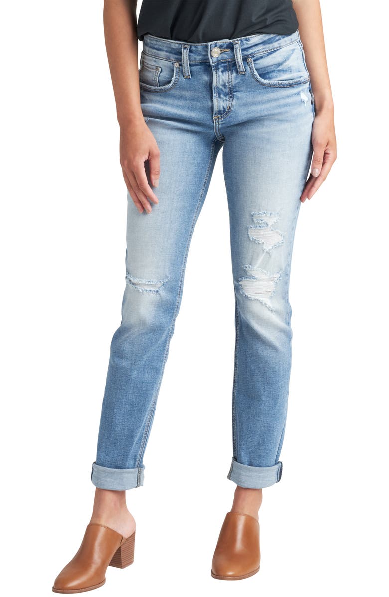 Silver Jeans Co. Beau Cuff Boyfriend Fit Jeans, Main, color,