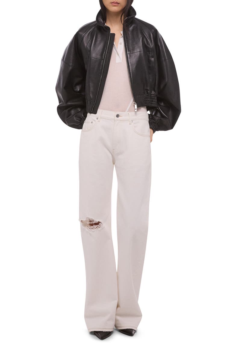 Ripped Bootcut Jeans, Alternate, color, MATTE WHITE - STC