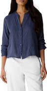 Eileen Fisher Stripe Organic Cotton Button-Up Shirt