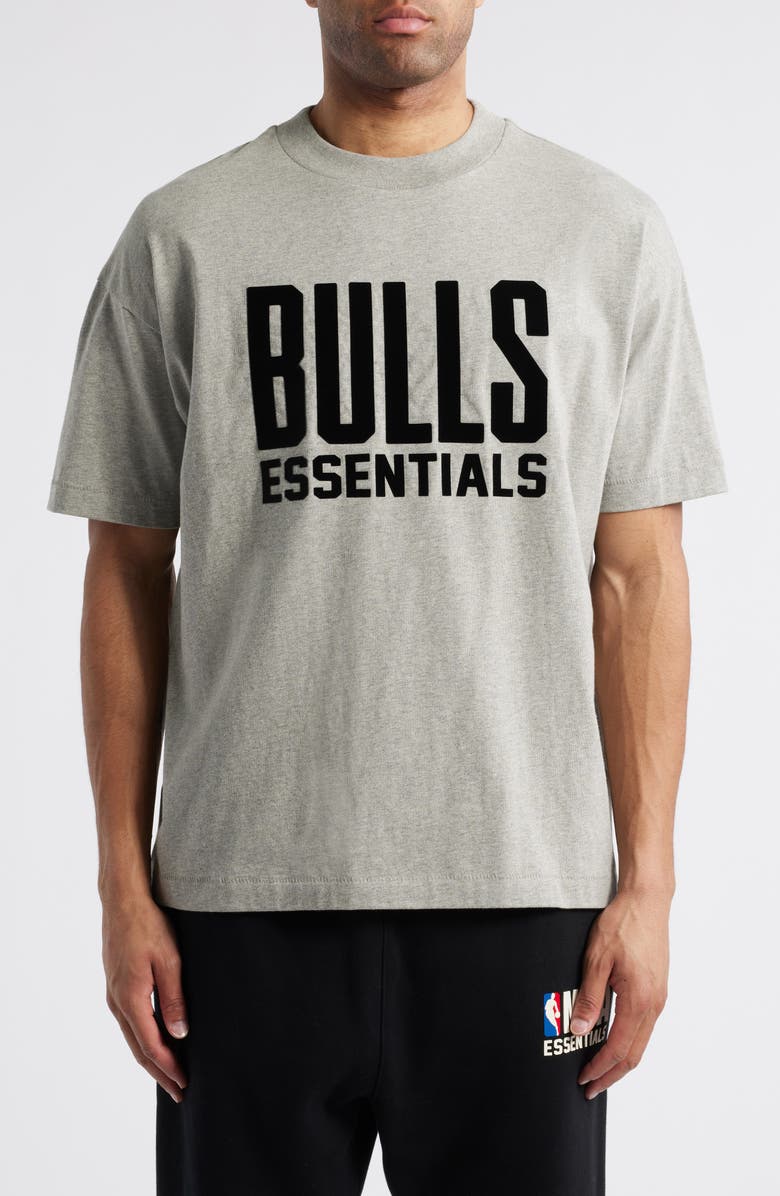 Fear of God Essentials x NBA Chicago Bulls Graphic T-Shirt, Main, color, Warm Heather