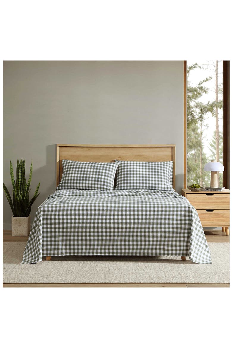 Preston Check Cotton Percale Sheet Set, Alternate, color, GREEN MULTI