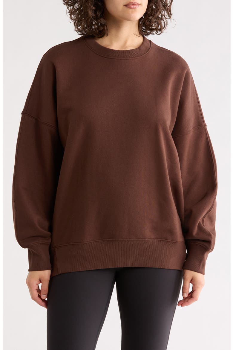 Solstice Oversize Cotton Blend Sweatshirt, Main, color, ESPRESSO