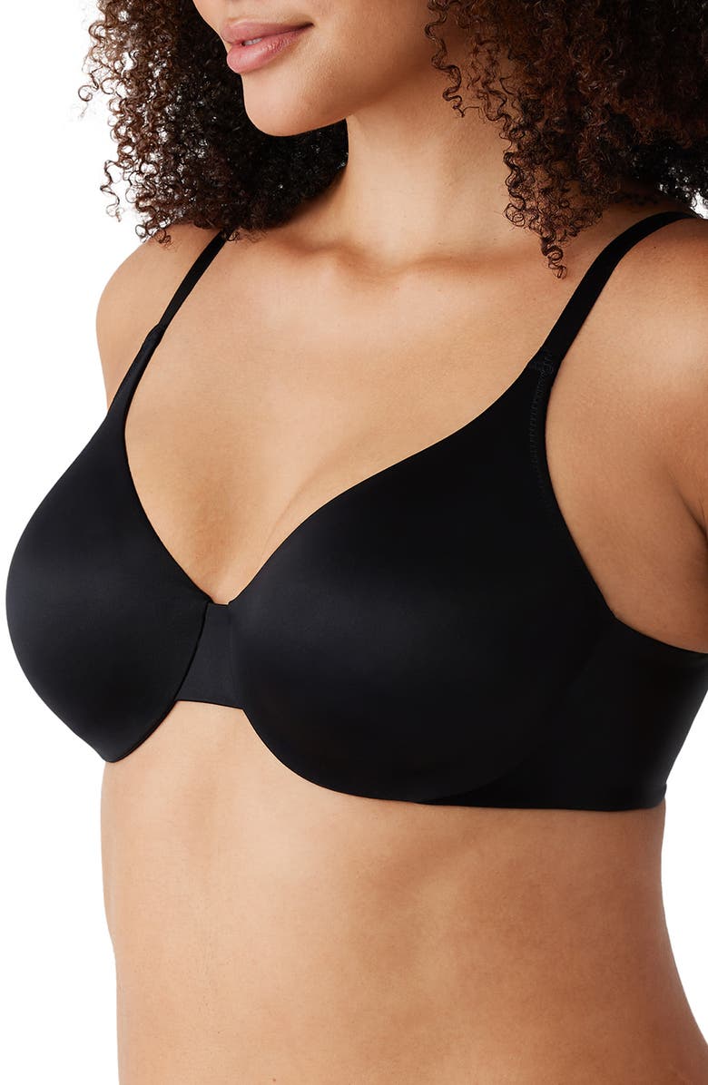 Wacoal Inner Sheen Underwire Bra, Alternate, color, Black