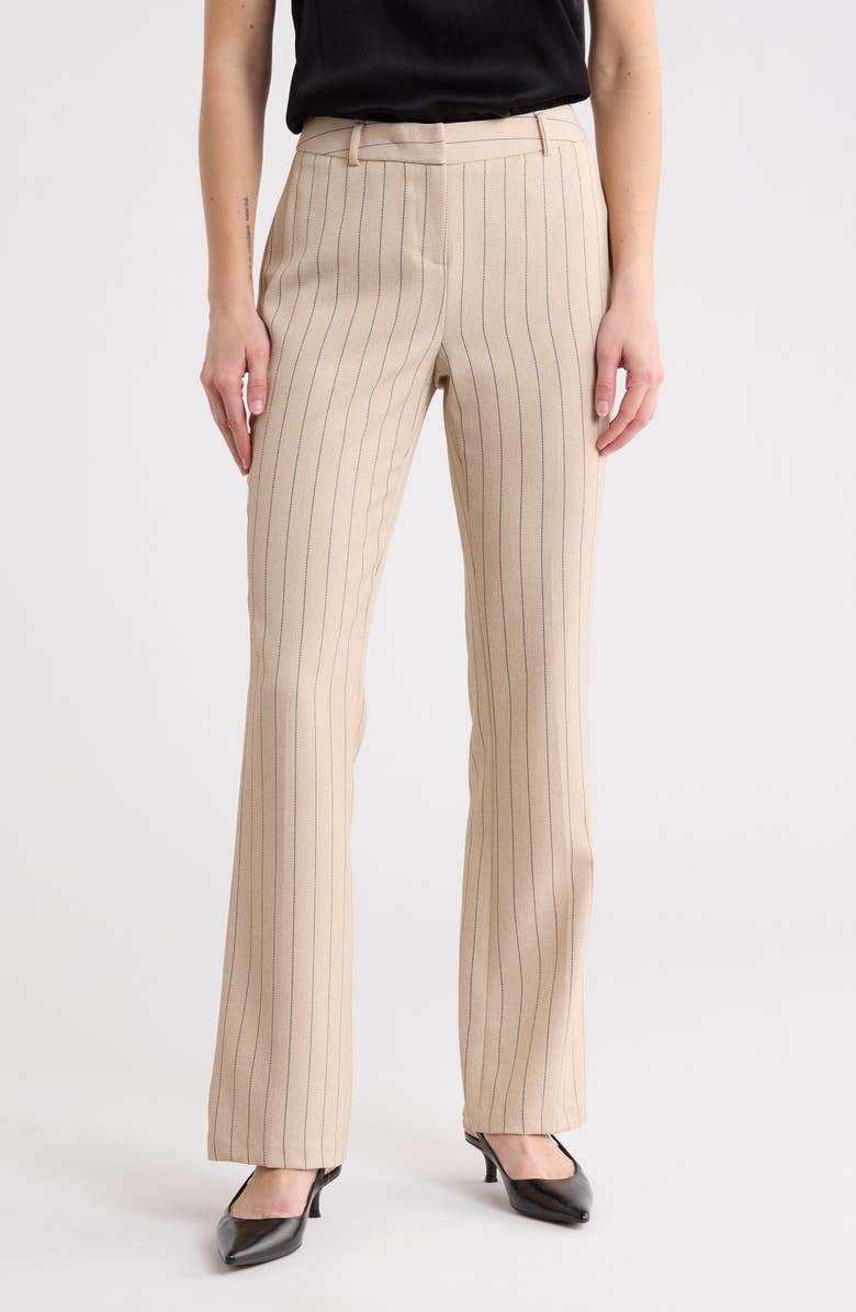 Amanda & Chelsea Ari Pinstripe Pants, Main, color, Natural/ Black Stripe