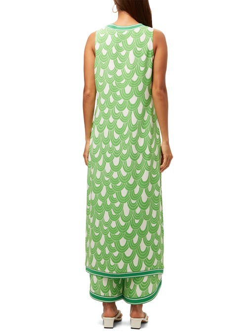 Trina Turk Slice Top In Grass Court Green/whitewash
