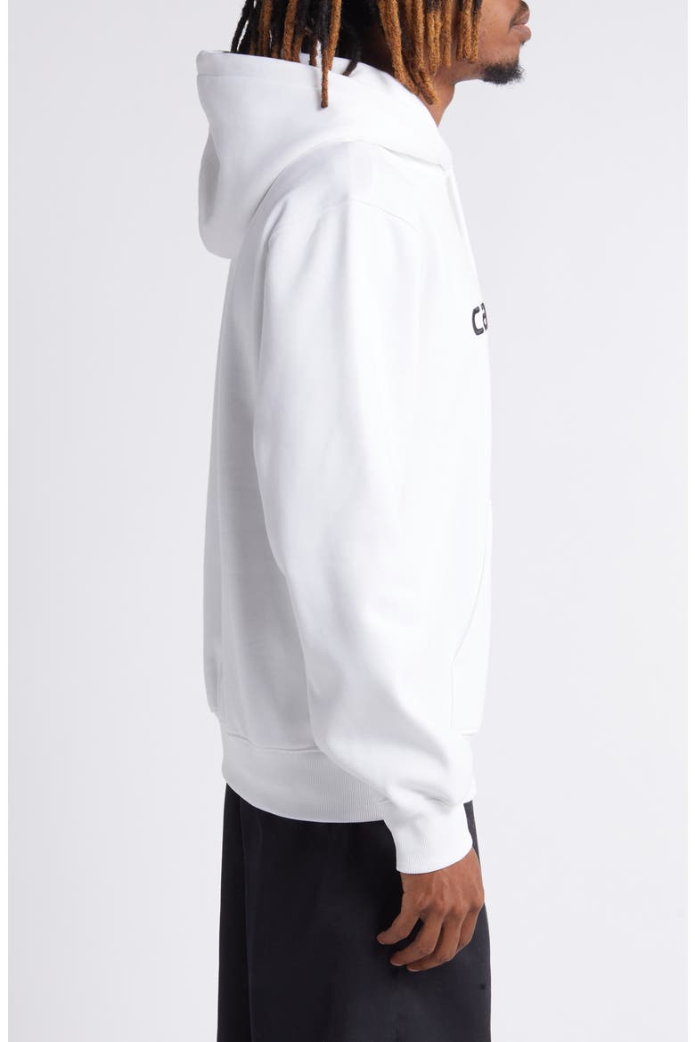Logo Embroidered Hoodie, Alternate, color, WHITE BLACK
