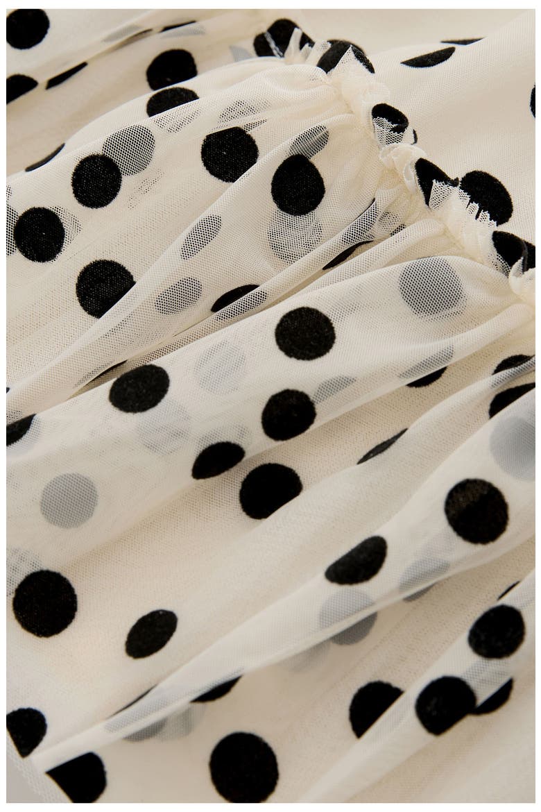 Kids' Polka Dot Mesh Dress, Alternate, color, WHITE MULTI