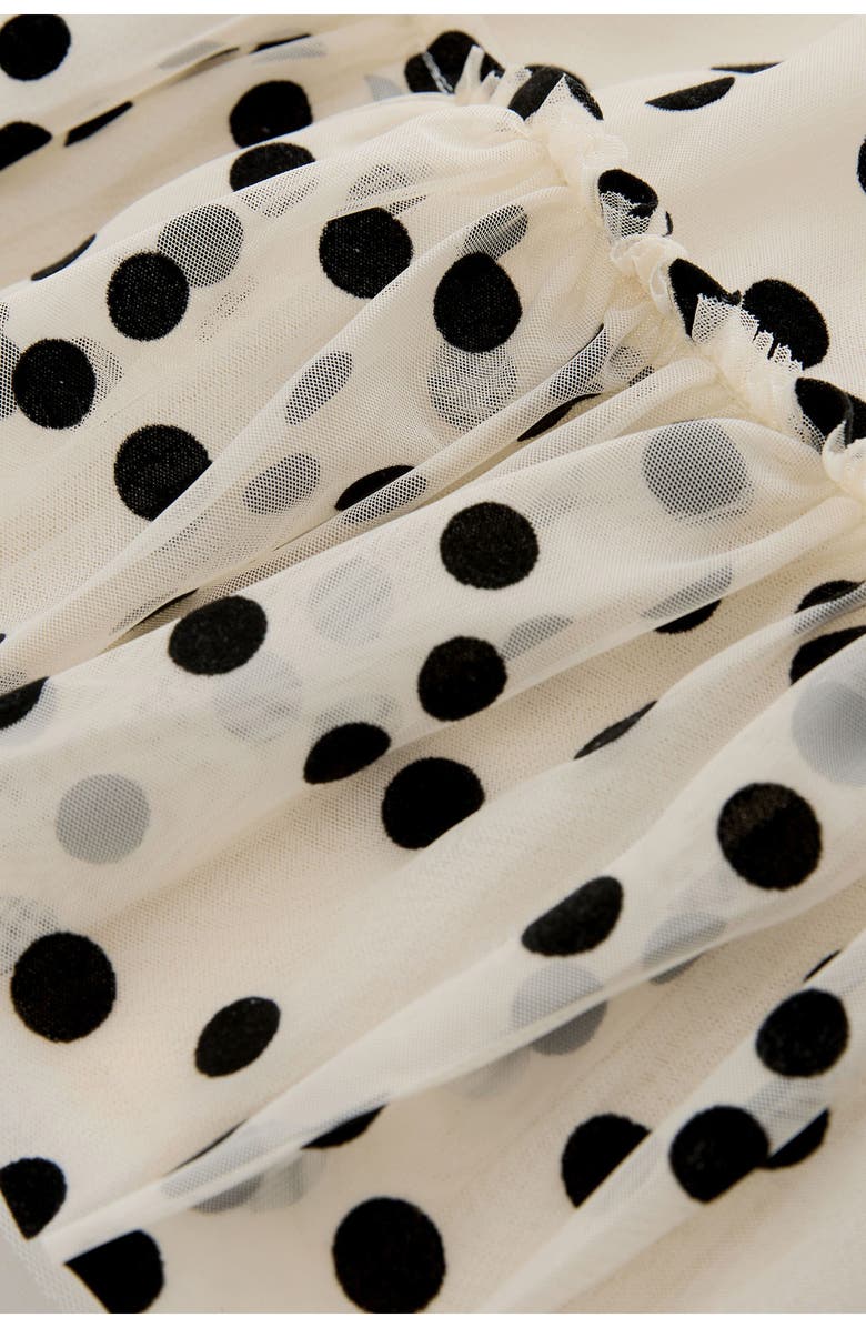 NEXT Kids' Polka Dot Mesh Dress, Alternate, color, White Multi