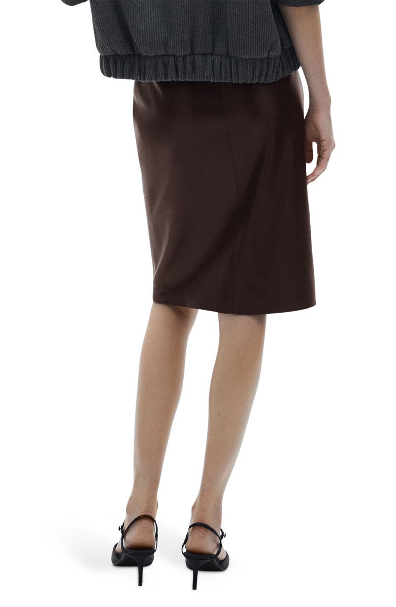 MANGO Faux Leather Pencil Skirt, Alternate, color, Wine