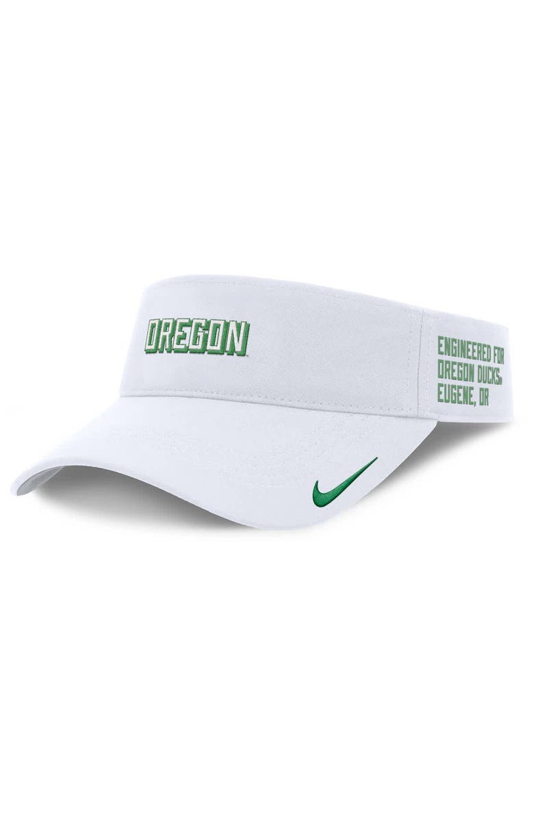 Nike Men's Nike White Oregon Ducks 2025 On-Field Gameday Performance Ace Adjustable Visor, Main, color, White
