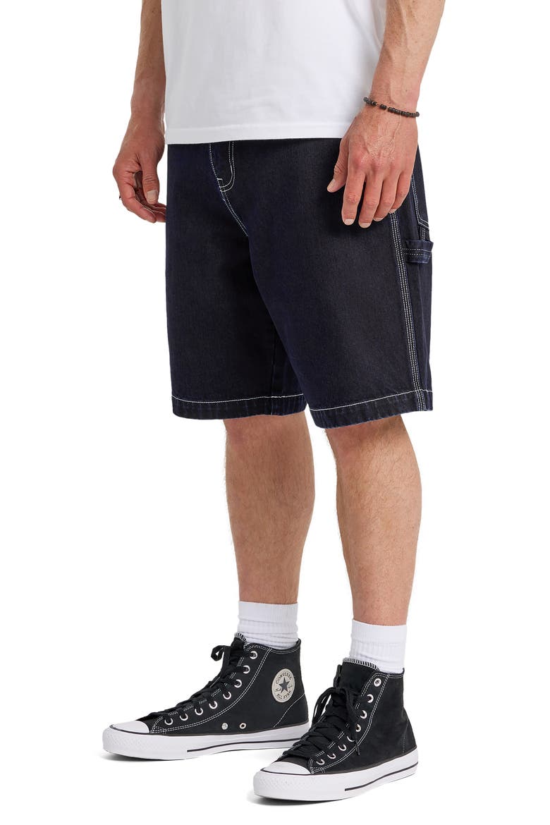 Baggy Fit Cotton Denim Cargo Shorts, Alternate, color, INDIGO RINSE