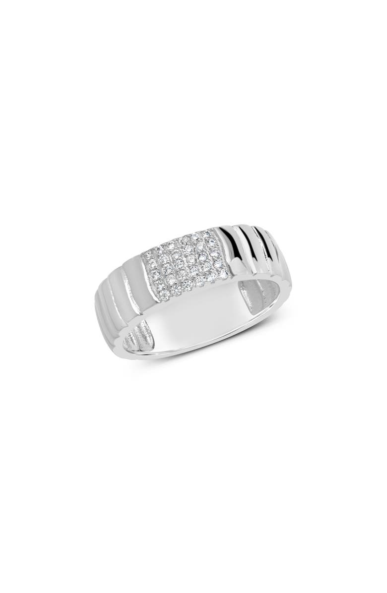 Sterling Forever Riley Pavé CZ Ring, Alternate, color, Silver
