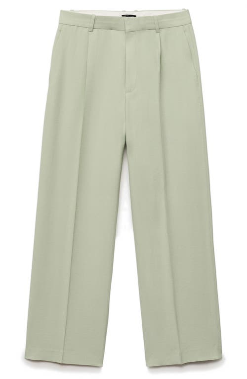 Mango Straight Leg Suit Pants In Green