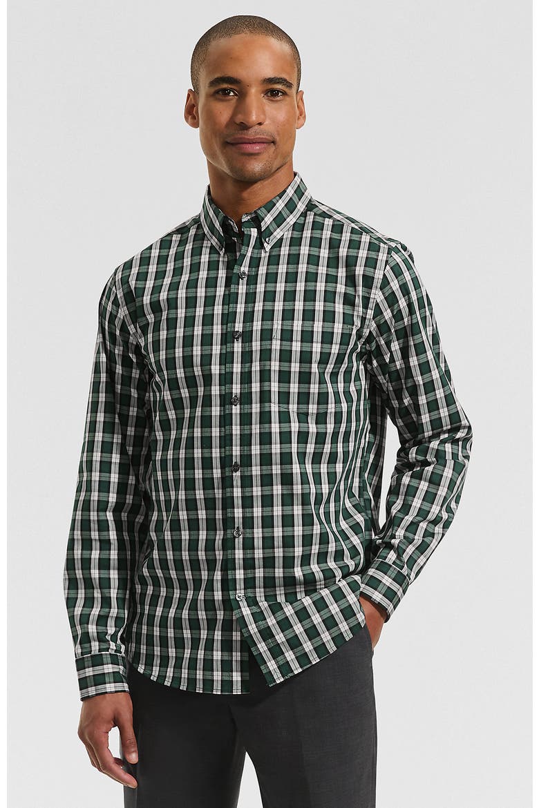 Traditional Fit Long Sleeve Travel Kit Shirt, Main, color, Pine Valley/Black Plaid